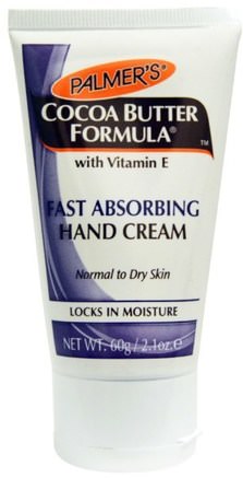 Cocoa Butter Formula, with Vitamin E, Fast Absorbing Hand Cream, 2.1 oz (60 g) by Palmers-Bad, Skönhet, Handkrämer