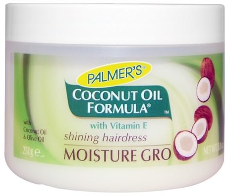 Coconut Oil Formula, with Vitamin E, Moisture Gro Hairdress, 8.8 oz (250 g) by Palmers-Bad, Skönhet, Hår, Hårbotten, Schampo, Balsam, Kokosnötolja
