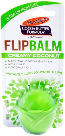 Flip Balm, Creamy Coconut.25 oz (7 g) by Palmers-Bad, Skönhet, Kokosnötolja, Läppvård, Läppbalsam