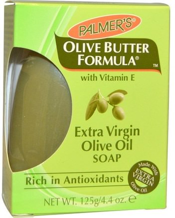 Olive Butter Formula with Vitamin E, Extra Virgin Olive Oil Soap, 4.4 oz (125 g) by Palmers-Bad, Skönhet, Tvål