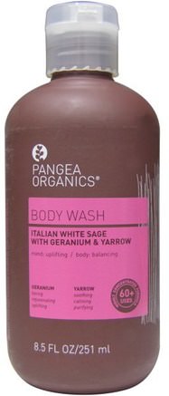 Body Wash, Italian White Sage with Geranium & Yarrow, 8.5 fl oz (251 ml) by Pangea Organics-Bad, Skönhet, Duschgel