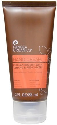 Hand Cream, Chilean Rosehip with Tamanu & Red Clover, 3 fl oz (88 ml) by Pangea Organics-Bad, Skönhet, Handkrämer