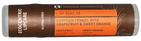 Lip Balm, Egyptian Fennel With Grapefruit & Sweet Orange.28 oz (8 g) by Pangea Organics-Bad, Skönhet, Läppvård, Läppbalsam