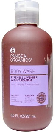 Pyrenees Lavender with Cardamom, Lavender, Body Wash, 8.5 fl oz (251 ml) by Pangea Organics-Bad, Skönhet, Duschgel