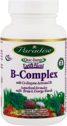 B-Complex with Co-Enzyme Activated Bs, 60 Vegetarian Capsules by Paradise Herbs-Vitaminer, Vitamin B-Komplex