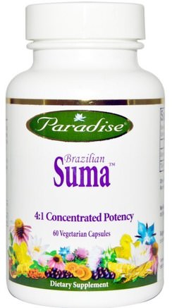 Brazilian Suma, 60 Veggie Caps by Paradise Herbs-Hälsa, Energi, Kall Influensa Och Viral, Suma (Brasilianska Ginseng)