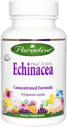 Dual Action Echinacea, 30 Veggie Caps by Paradise Herbs-Kosttillskott, Antibiotika, Echinacea, Hälsa, Immunförsvar