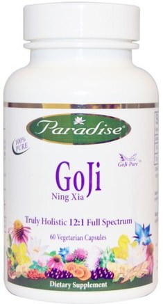 Go Ji, Ning Xia, 60 Veggie Caps by Paradise Herbs-Kosttillskott, Antioxidanter, Frukt Extrakt, Goji Extrakt Vätskor