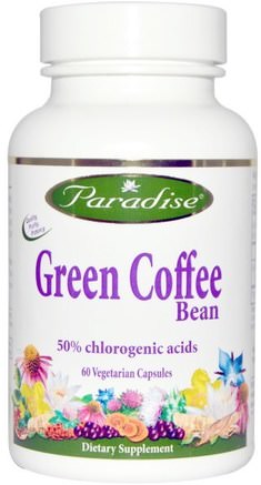 Green Coffee Bean, 60 Veggie Caps by Paradise Herbs-Kosttillskott, Antioxidanter, Grönt Kaffebönaxtrakt