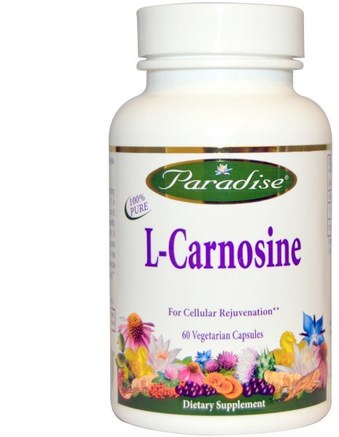 L-Carnosine, 60 Veggie Caps by Paradise Herbs-Kosttillskott, Aminosyror, L Carnosin