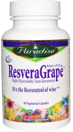 MedVita, ResveraGrape, 60 Veggie Caps by Paradise Herbs-Kosttillskott, Antioxidanter, Resveratrol