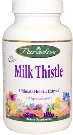 Milk Thistle, 120 Veggie Caps by Paradise Herbs-Hälsa, Detox, Mjölktistel (Silymarin)