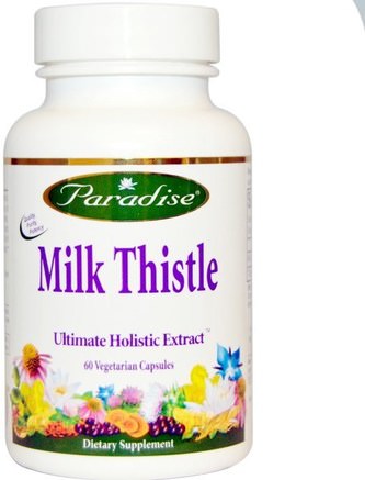 Milk Thistle, 60 Veggie Caps by Paradise Herbs-Hälsa, Detox, Mjölktistel (Silymarin)