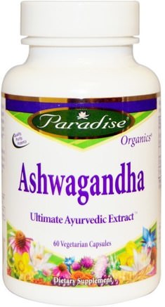 Organics, Ashwagandha, 60 Veggie Caps by Paradise Herbs-Örter, Ashwagandha Medania Somnifera, Adaptogen