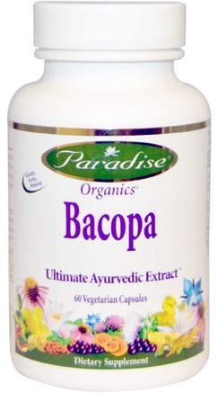 Organics, Bacopa, 60 Veggie Caps by Paradise Herbs-Örter, Bacopa (Brahmi)