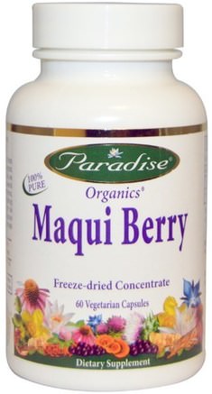 Organics, Maqui Berry, 60 Veggie Caps by Paradise Herbs-Kosttillskott, Antioxidanter, Frukt Extrakt, Maqui