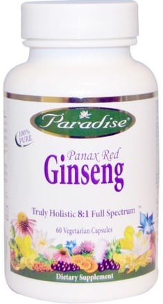 Panax Red Ginseng, 60 Veggie Caps by Paradise Herbs-Kosttillskott, Adaptogen, Energi