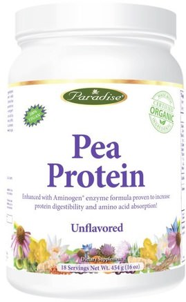 Pea Protein, Unflavored, 16 oz (454 g) by Paradise Herbs-Kosttillskott, Protein, Ärtprotein