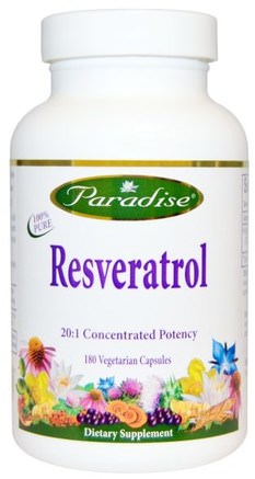 Resveratrol, 180 Veggie Caps by Paradise Herbs-Kosttillskott, Antioxidanter