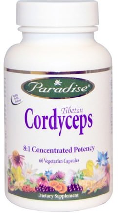 Tibetan Cordyceps, 60 Veggie Caps by Paradise Herbs-Kosttillskott, Medicinska Svampar, Cordyceps-Svampar, Svampkapslar