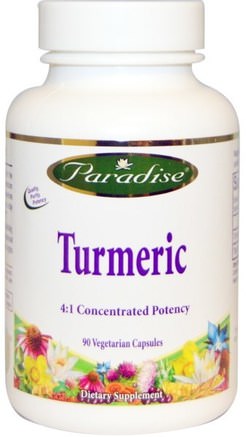 Turmeric 4:1 Concentrated Potency, 90 Veggie Caps by Paradise Herbs-Kosttillskott, Antioxidanter, Curcumin, Hälsa, Matsmältning, Mage