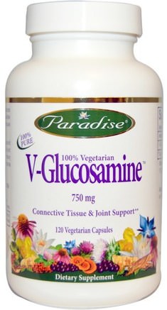 V-Glucosamine, 750 mg, 120 Veggie Caps by Paradise Herbs-Hälsa, Ben, Osteoporos, Tillskott, Glukosamin