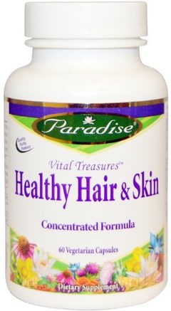 Vital Treasures, Healthy Hair & Skin, 60 Veggie Caps by Paradise Herbs-Hälsa, Kvinnor, Hud, Hårtillskott, Nageltillskott, Hudtillskott
