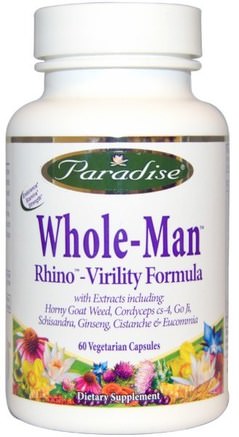 Whole-Man, Rhino - Vitality Formula, 60 Veggie Caps by Paradise Herbs-Hälsa, Energi