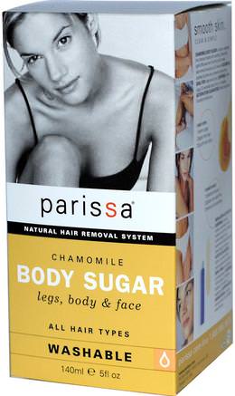 Natural Hair Removal System, Chamomile, Body Sugar, Legs, Body, & Face, 5 fl oz (140 ml) by Parissa-Bad, Skönhet, Rakning, Vaxremsor Hårborttagning