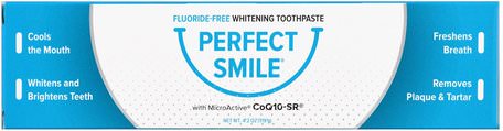 Fluoride-Free Whitening Toothpaste With CoQ10-SR, 4.2 oz (119 g) by Perfect Smile-Bad, Skönhet, Oral Tandvård, Tandkräm