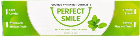 Fluoride Whitening Toothpaste With CoQ10-SR, 4.2 oz (119 g) by Perfect Smile-Bad, Skönhet, Oral Tandvård, Tandkräm