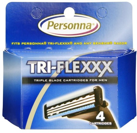 Tri-Flexxx, Triple Blade Cartridges for Men, 4 Cartridges by Personna Razor Blades-Bad, Skönhet, Rakning, Rakblad