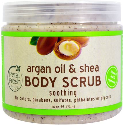 Argan Oil & Shea Body Scrub, 16 oz (473 ml) by Petal Fresh-Bad, Skönhet, Arganbad, Kroppscrubs