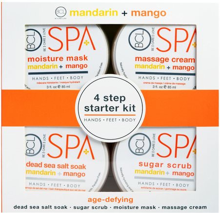 BCL Spa, 4 Step Starter Kit, Age Defying, Mandarin + Mango, 4 - 3 fl oz (85 ml) Each by Petal Fresh-Bad, Skönhet, Badsalter, Presentuppsättningar