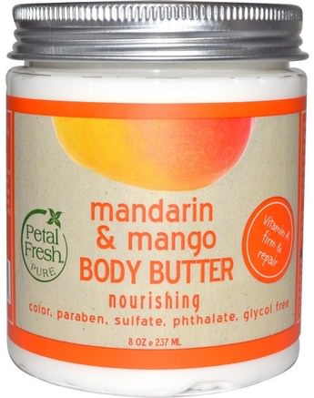 Body Butter, Nourishing, Mandarin & Mango, 8 oz (237 ml) by Petal Fresh-Hälsa, Hud, Kroppsbrännare