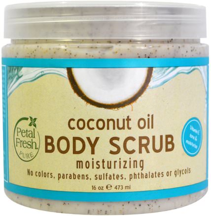 Body Scrub, Moisturizing, Coconut Oil, 16 oz (473 ml) by Petal Fresh-Bad, Skönhet, Kroppscrubs