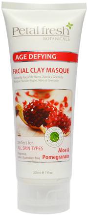 Botanicals Age Defying Facial Clay Masque, Aloe & Pomegranate, 7 fl oz (200 ml) by Petal Fresh-Skönhet, Ansiktsvård, Hud, Ansiktsmasker, Anti-Aging, Lysande Masker
