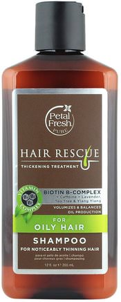 Hair Rescue, Thickening Treatment Shampoo, for Oily Hair, 12 fl oz (355 ml) by Petal Fresh-Bad, Skönhet, Hår, Hårbotten, Schampo, Balsam
