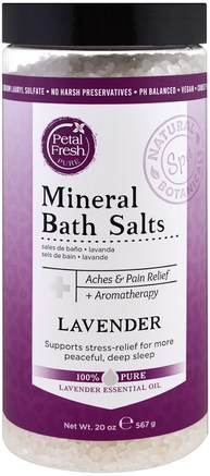 Mineral Bath Salts, Lavender, 20 oz (567 g) by Petal Fresh-Bad, Skönhet, Badsalter