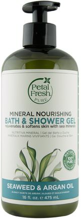 Mineral Nourishing Bath & Shower Gel, Seaweed & Argan Oil, 16 fl oz (475 ml) by Petal Fresh-Bad, Skönhet, Duschgel