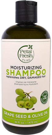 Pure, Age-Defying Shampoo, Grape Seed & Olive Oil, 16 fl oz (475 ml) by Petal Fresh-Bad, Skönhet, Hår, Hårbotten, Schampo, Balsam