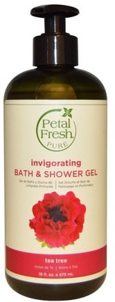 Pure, Invigorating Bath & Shower Gel, Tea Tree, 16 fl oz (475 ml) by Petal Fresh-Bad, Skönhet, Duschgel