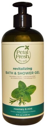 Pure, Revitalizing Bath & Shower Gel, Rosemary & Mint, 16 fl oz (475 ml) by Petal Fresh-Bad, Skönhet, Duschgel