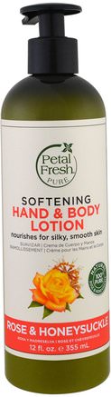 Pure, Softening Hand & Body Lotion, Rose & Honeysuckle, 12 fl oz (355 ml) by Petal Fresh-Bad, Skönhet, Body Lotion
