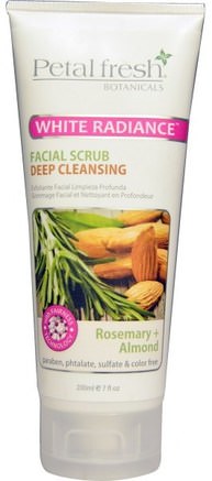 White Radiance Facial Scrub, Rosemary + Almond, 7 fl oz (200 ml) by Petal Fresh-Skönhet, Ansiktsvård, Ansiktsrengöring