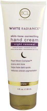 White Radiance, Skin-Tone Correcting Hand Cream, Night Renewal, 3 fl oz (88 ml) by Petal Fresh-Hälsa, Hud, Nattkrämer, Bad, Skönhet, Handkrämer