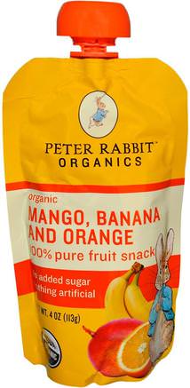 Organic 100% Pure Fruit Snack, Mango, Banana and Orange, 4 oz (113 g) by Peter Rabbit Organics-Barns Hälsa, Barn Mat, Baby Matning, Mat