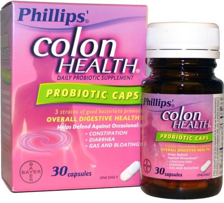 Colon Health Daily Probiotic Supplement, Probiotic Caps, 30 Capsules by Phillips-Kosttillskott, Probiotika, Stabiliserad Probiotika, Hälsa, Detox, Kolon Rengöra