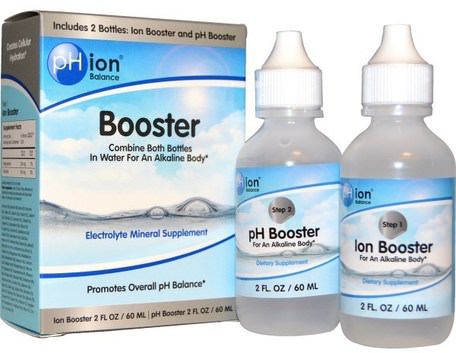 Booster, Electrolyte Mineral Supplement, 2 Bottles, 2 fl oz (60 ml) Each by pHion Balance-Hälsa, Ph-Balans Alkalisk