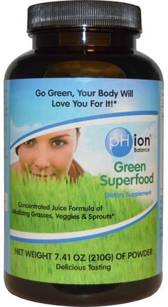 Green Superfood, Powder, 7.41 oz (210 g) by pHion Balance-Kosttillskott, Superfoods, Greener